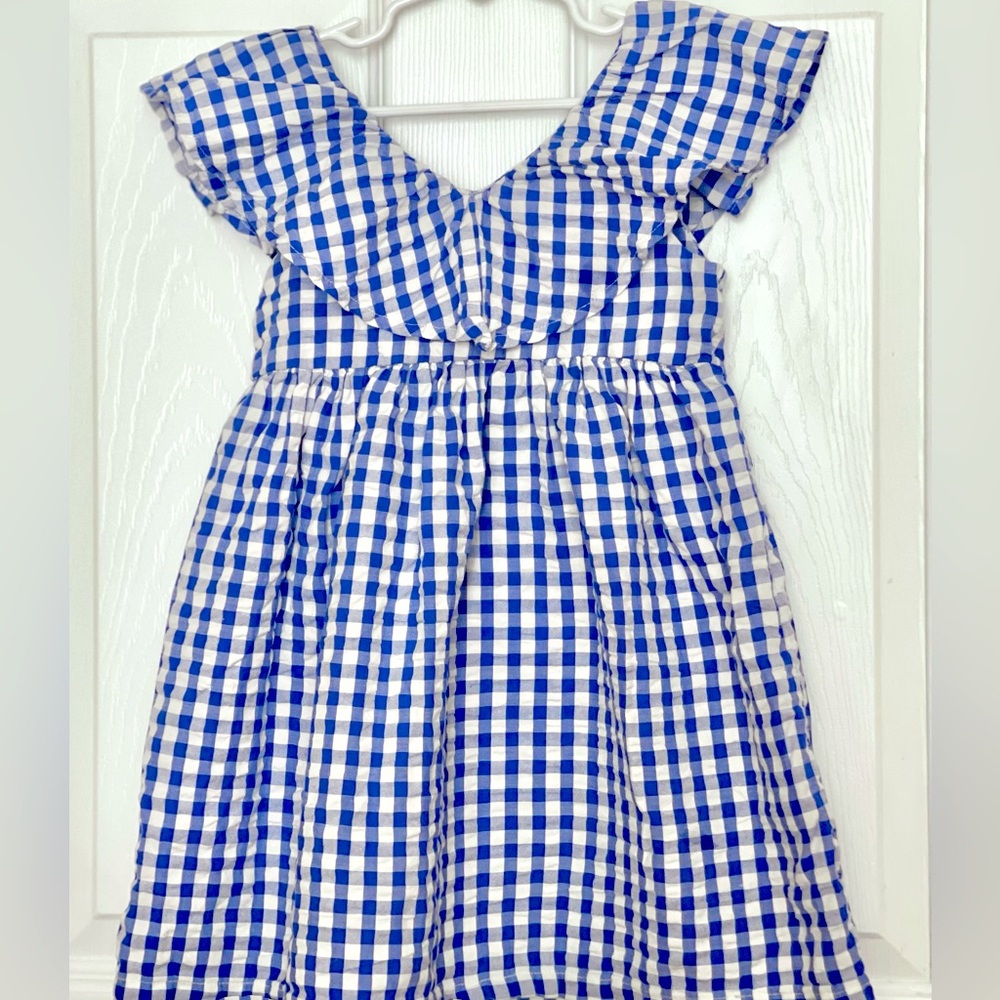H&M blue and white checkered girls dress | Size 6